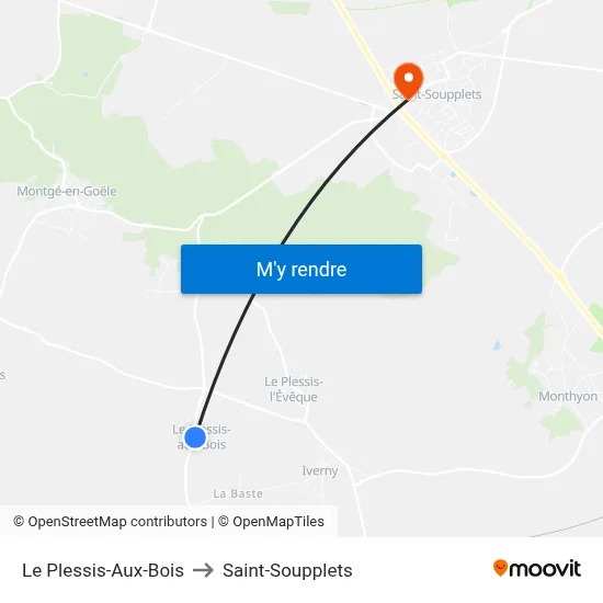 Le Plessis-Aux-Bois to Saint-Soupplets map