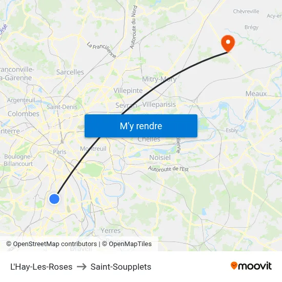 L'Hay-Les-Roses to Saint-Soupplets map