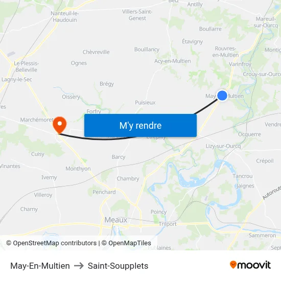 May-En-Multien to Saint-Soupplets map