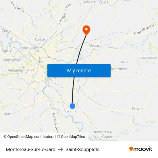 Montereau-Sur-Le-Jard to Saint-Soupplets map