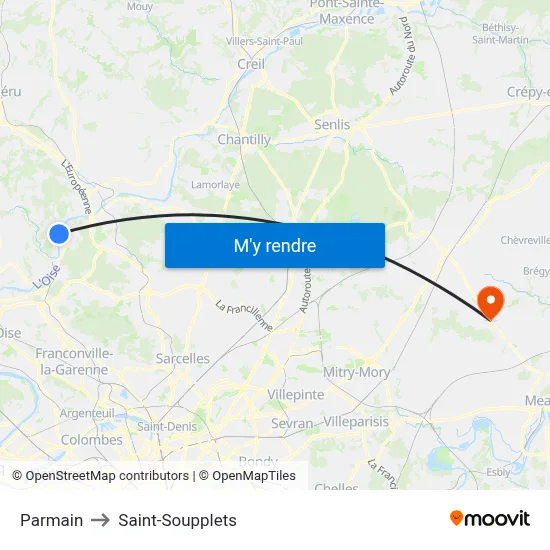 Parmain to Saint-Soupplets map