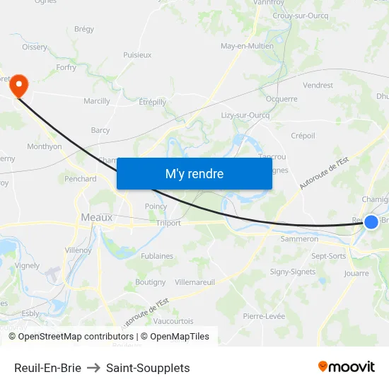 Reuil-En-Brie to Saint-Soupplets map