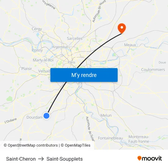 Saint-Cheron to Saint-Soupplets map