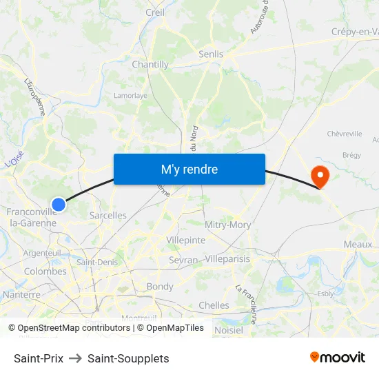Saint-Prix to Saint-Soupplets map
