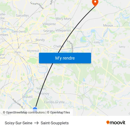 Soisy-Sur-Seine to Saint-Soupplets map