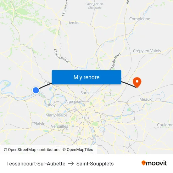 Tessancourt-Sur-Aubette to Saint-Soupplets map