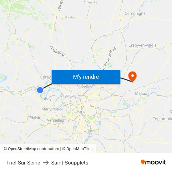 Triel-Sur-Seine to Saint-Soupplets map