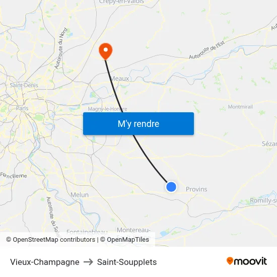 Vieux-Champagne to Saint-Soupplets map