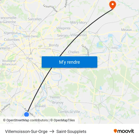 Villemoisson-Sur-Orge to Saint-Soupplets map