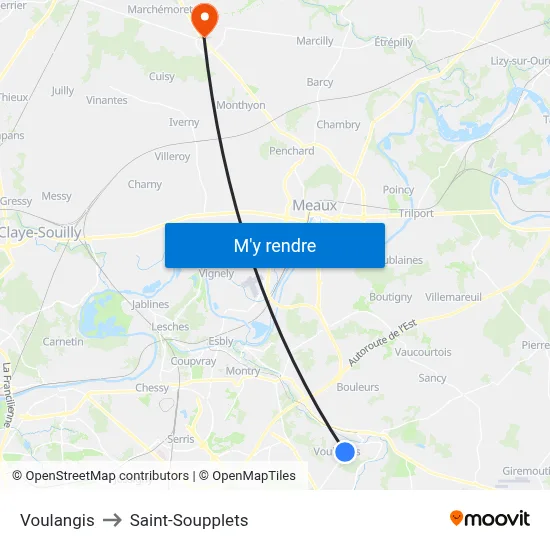 Voulangis to Saint-Soupplets map