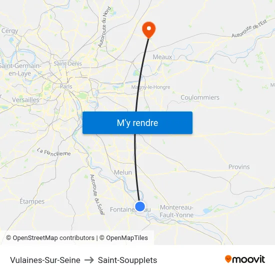 Vulaines-Sur-Seine to Saint-Soupplets map
