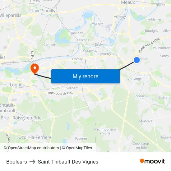 Bouleurs to Saint-Thibault-Des-Vignes map