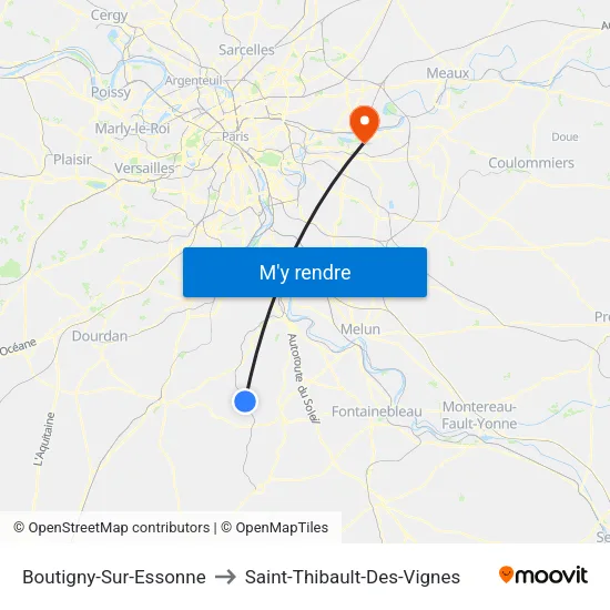 Boutigny-Sur-Essonne to Saint-Thibault-Des-Vignes map