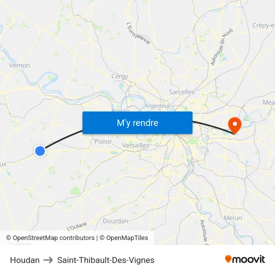 Houdan to Saint-Thibault-Des-Vignes map