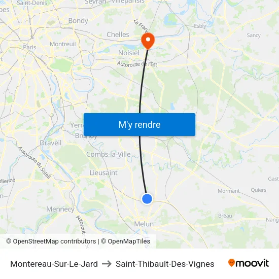 Montereau-Sur-Le-Jard to Saint-Thibault-Des-Vignes map