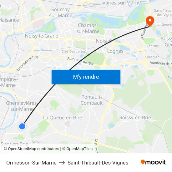 Ormesson-Sur-Marne to Saint-Thibault-Des-Vignes map