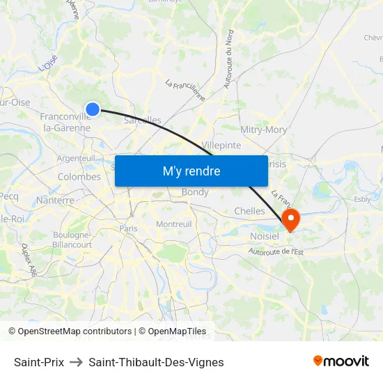 Saint-Prix to Saint-Thibault-Des-Vignes map