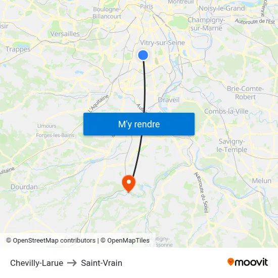 Chevilly-Larue to Saint-Vrain map