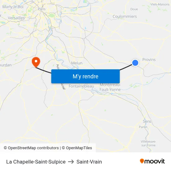 La Chapelle-Saint-Sulpice to Saint-Vrain map