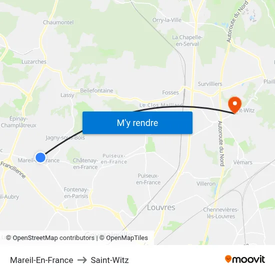 Mareil-En-France to Saint-Witz map