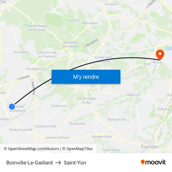 Boinville-Le-Gaillard to Saint-Yon map