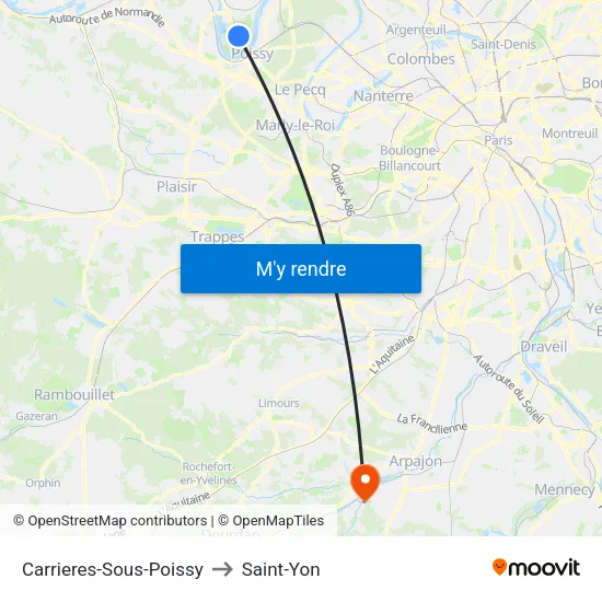 Carrieres-Sous-Poissy to Saint-Yon map