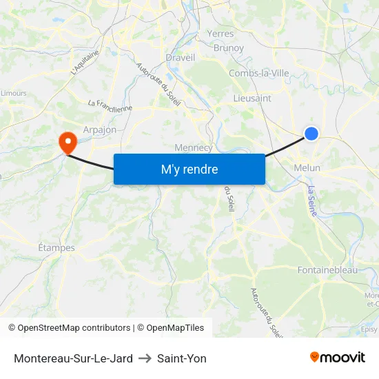 Montereau-Sur-Le-Jard to Saint-Yon map