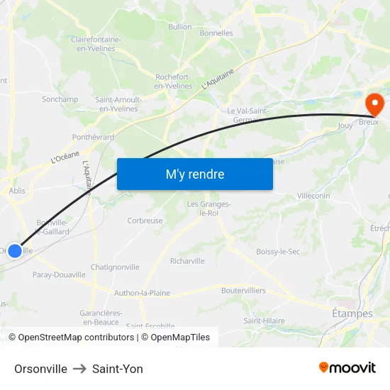 Orsonville to Saint-Yon map