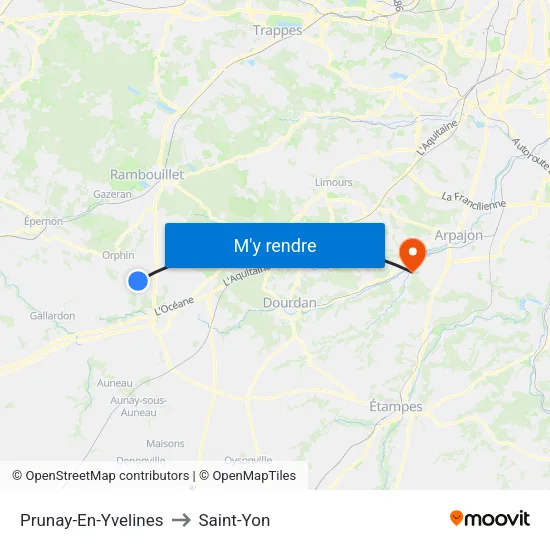 Prunay-En-Yvelines to Saint-Yon map