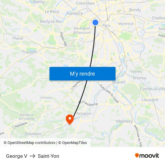 George V to Saint-Yon map