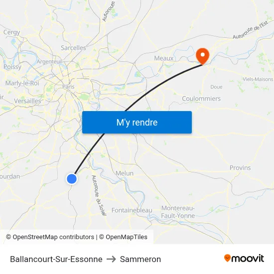 Ballancourt-Sur-Essonne to Sammeron map