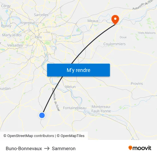 Buno-Bonnevaux to Sammeron map