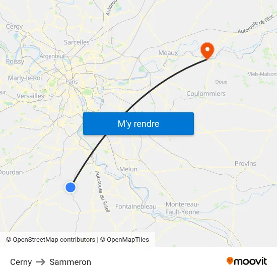 Cerny to Sammeron map