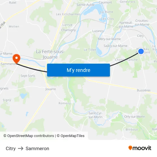 Citry to Sammeron map