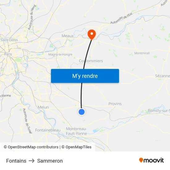 Fontains to Sammeron map