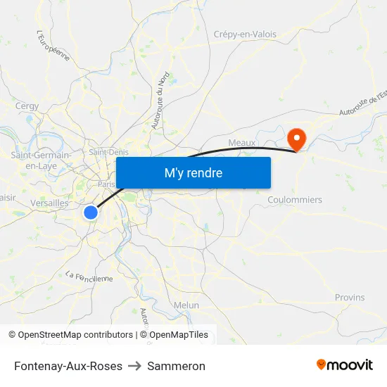 Fontenay-Aux-Roses to Sammeron map