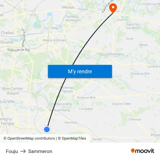 Fouju to Sammeron map