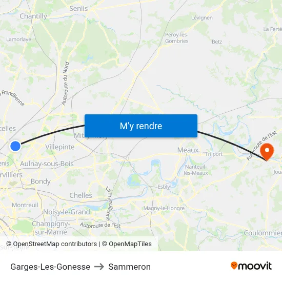 Garges-Les-Gonesse to Sammeron map
