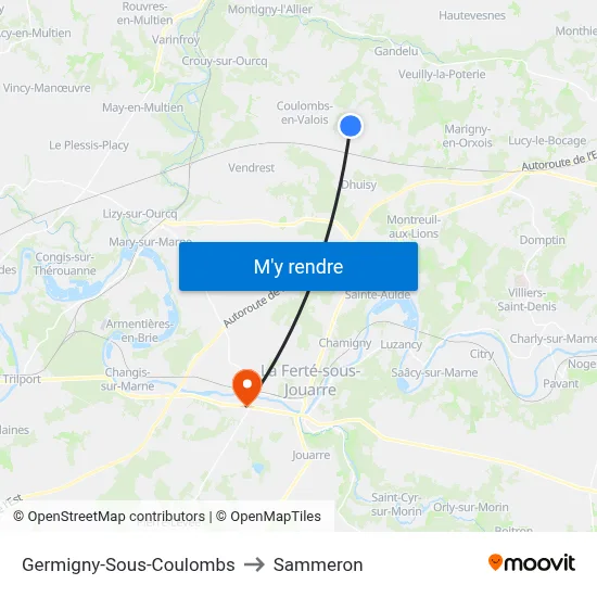 Germigny-Sous-Coulombs to Sammeron map