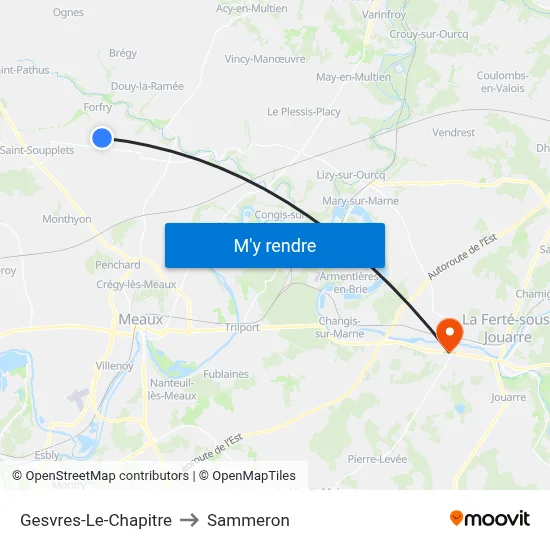 Gesvres-Le-Chapitre to Sammeron map