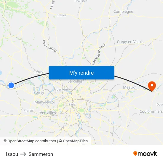 Issou to Sammeron map