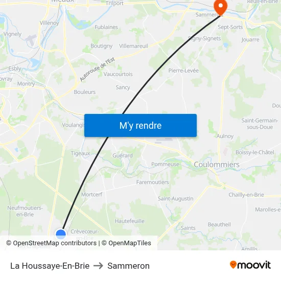 La Houssaye-En-Brie to Sammeron map