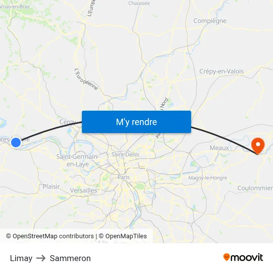 Limay to Sammeron map