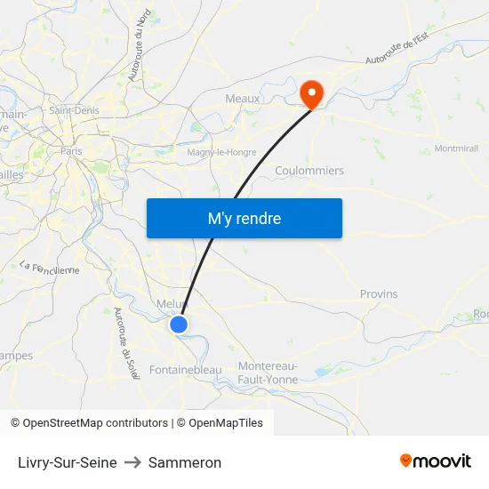 Livry-Sur-Seine to Sammeron map