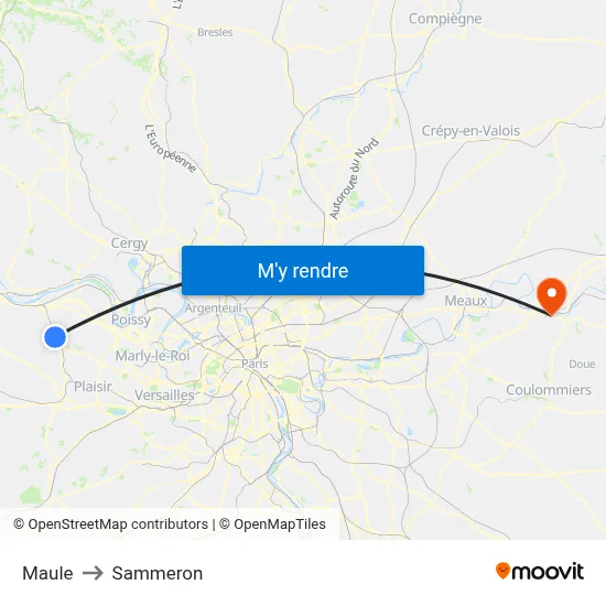 Maule to Sammeron map