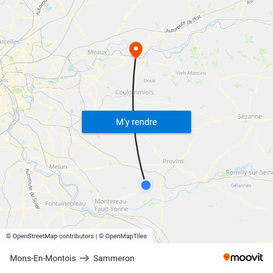 Mons-En-Montois to Sammeron map