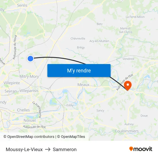 Moussy-Le-Vieux to Sammeron map