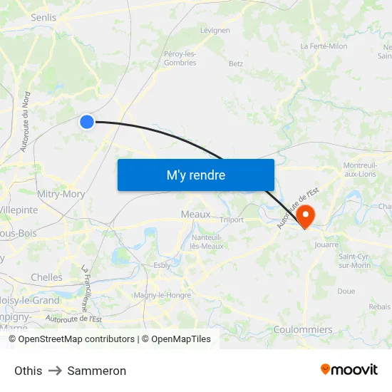 Othis to Sammeron map