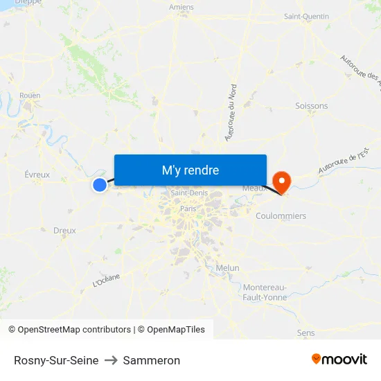 Rosny-Sur-Seine to Sammeron map