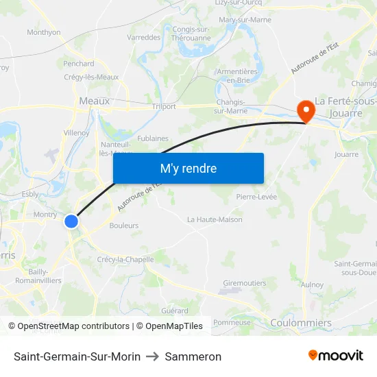 Saint-Germain-Sur-Morin to Sammeron map